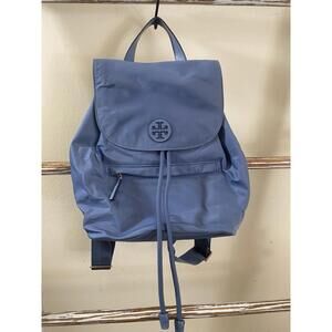 Tory Burch Virginia Nylon Leather Drawstring Flap Backpack